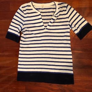 Cute half-sleeved striped top